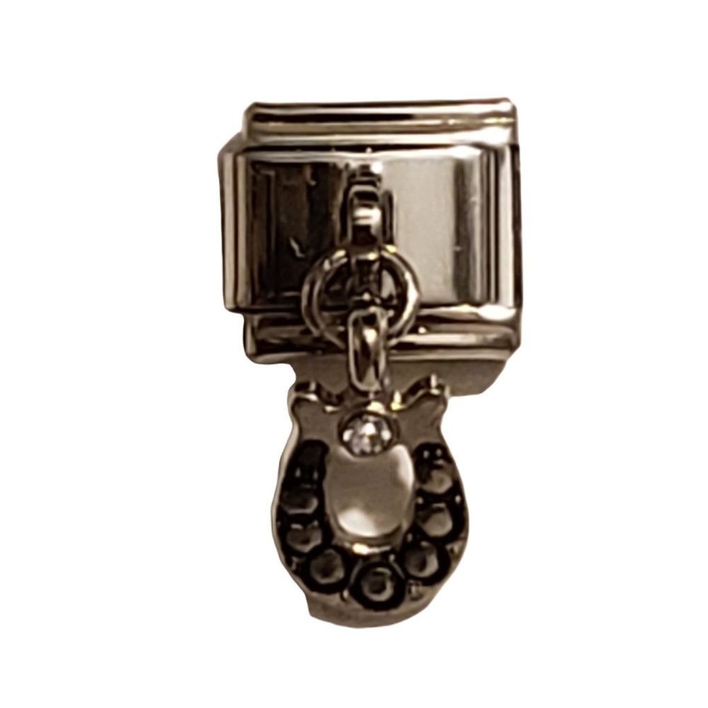 Dangle Horseshoe 9 mm link charm